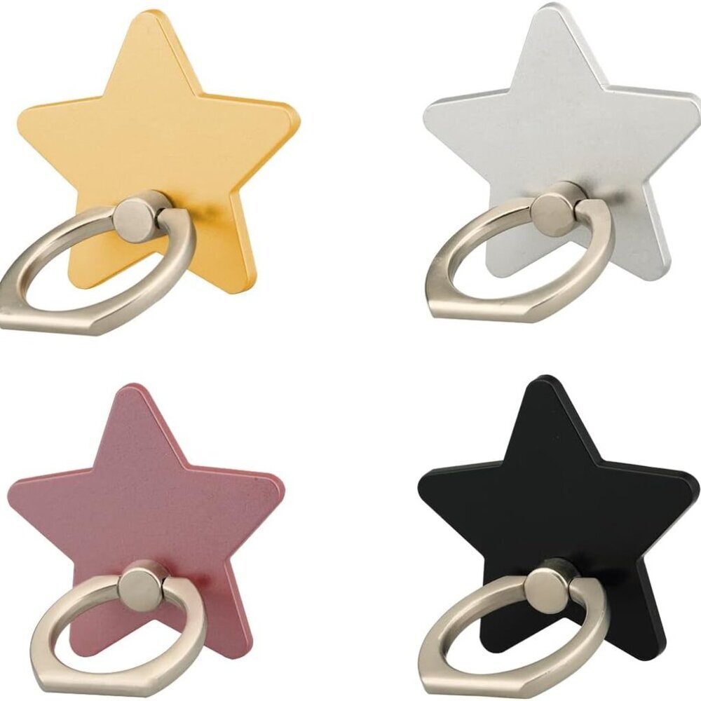 z179 4 pcs Cell Phone Holder,Star Phone Ring Kickstand,Universal 360 Rotation Ce